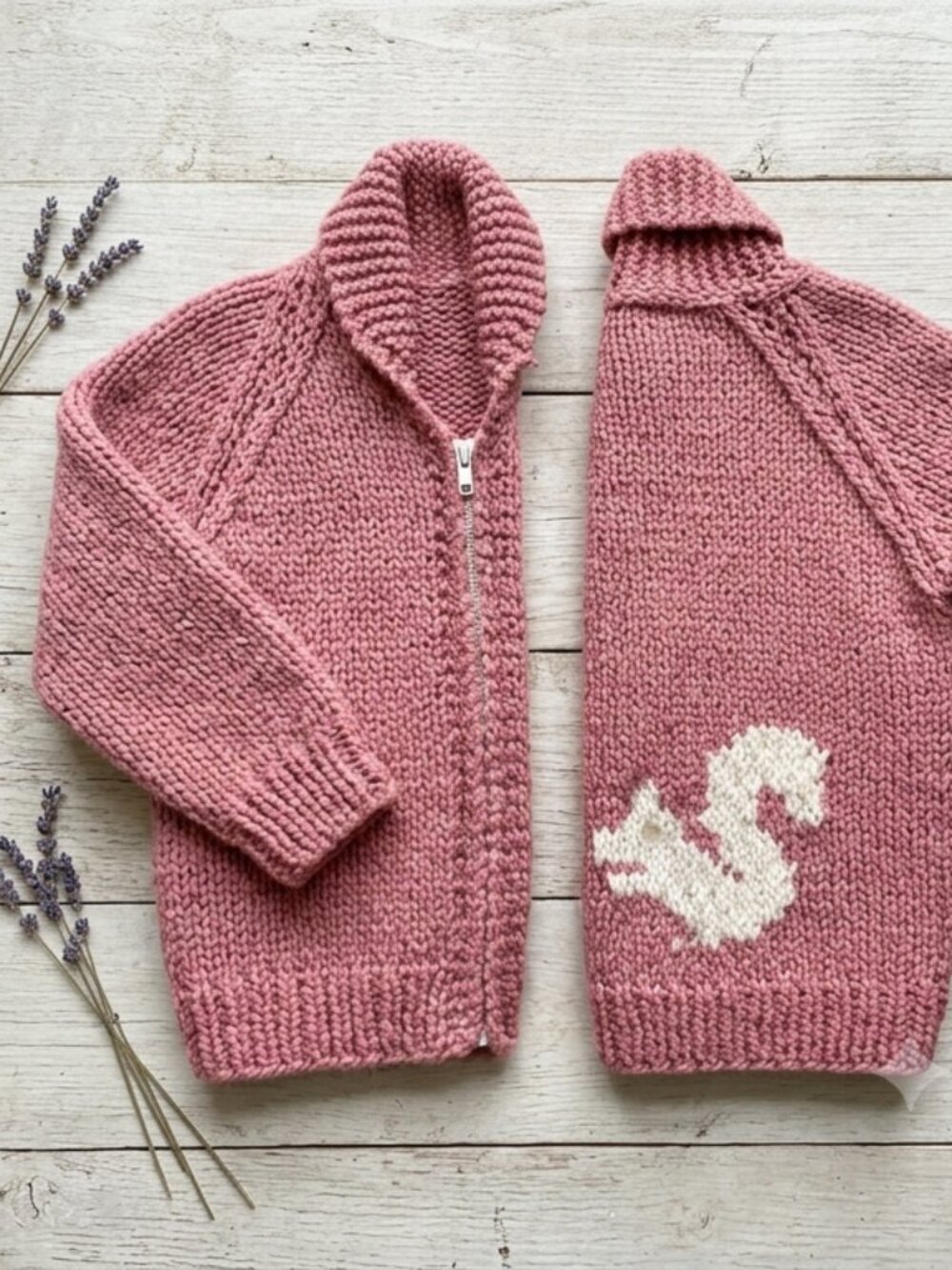 Cozy Rose Pink Chunky Zip-Front Knit Sweater